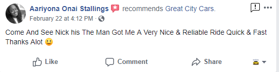 Great City Cars Testimonials