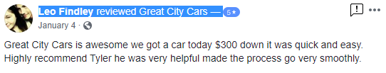Great City Cars Testimonials